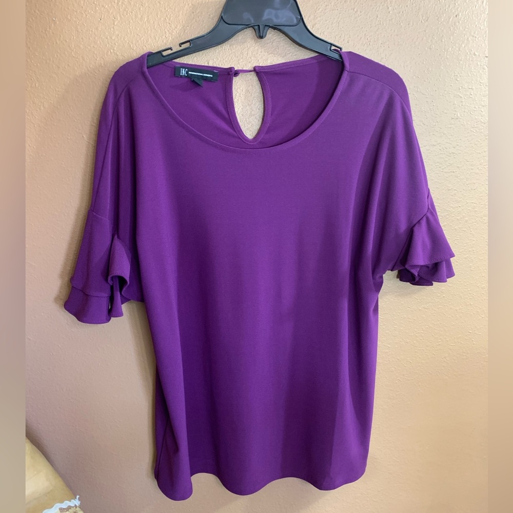 INC Purple Flutter Women's Blouse